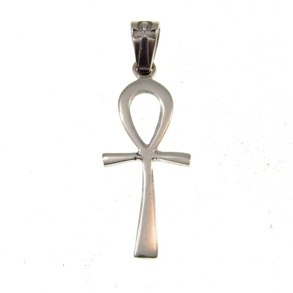 Handcrafted Solid 925 Sterling Silver Ancient Egyptian Ankh Cross Pendant - Picture 1 of 5